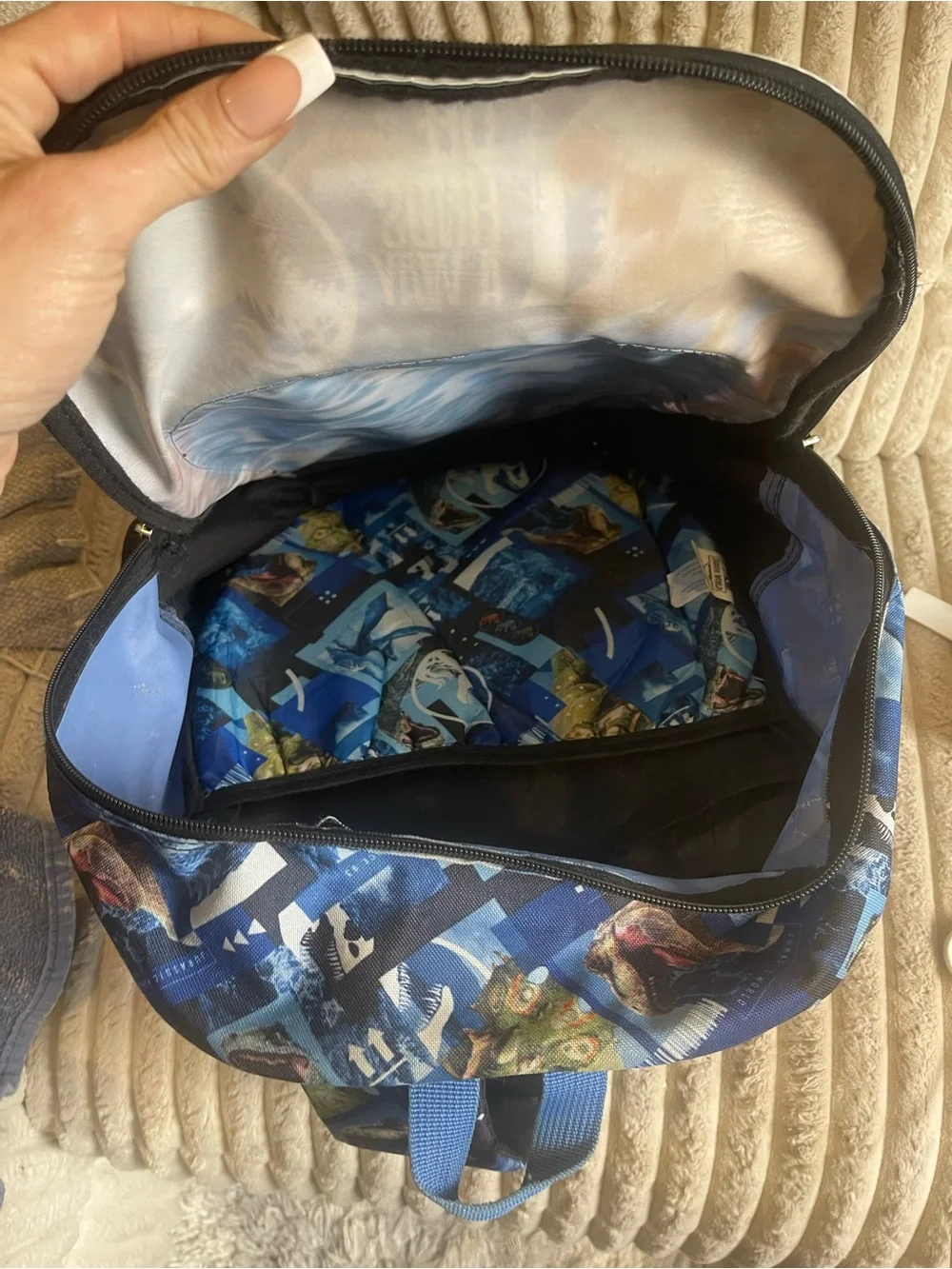 Jurassic World Raptor 3D Dinosaur Backpack Boys School Book Bag Blue
